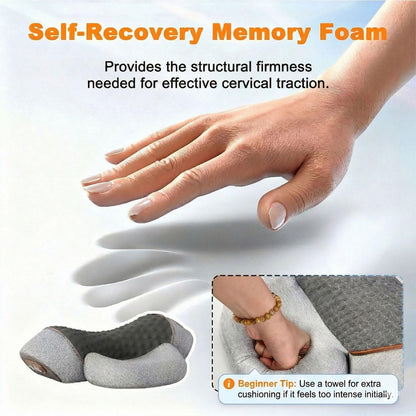 3-In-1 Neck Massager Pillow with Heat, Soothing Vibration & Cervical Traction for Pain Relief, Corded Electric Posture Support & Shoulder Relaxer for Home Office, Gifts for Men/Women (Dark Gray)