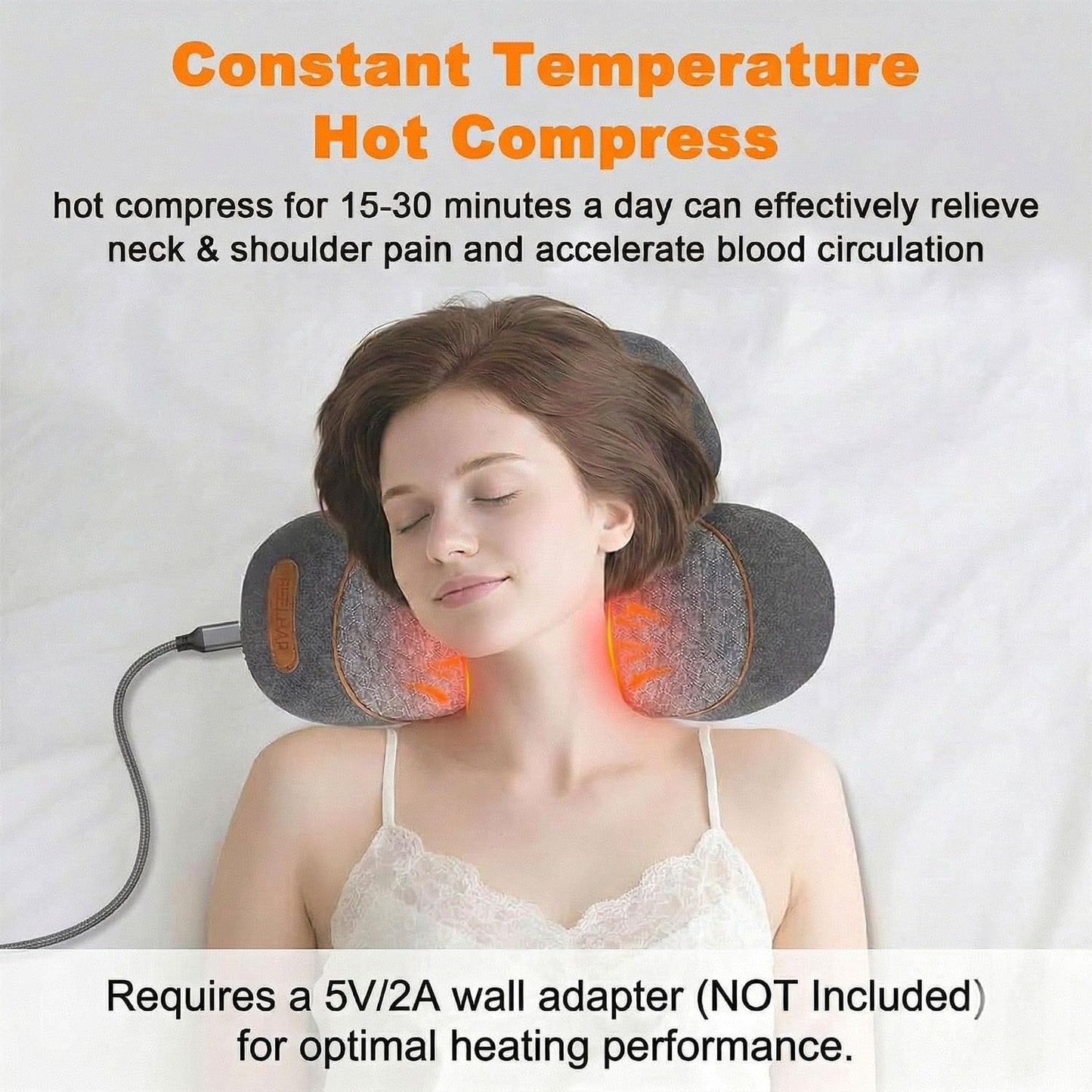 3-In-1 Neck Massager Pillow with Heat, Soothing Vibration & Cervical Traction for Pain Relief, Corded Electric Posture Support & Shoulder Relaxer for Home Office, Gifts for Men/Women (Dark Gray)